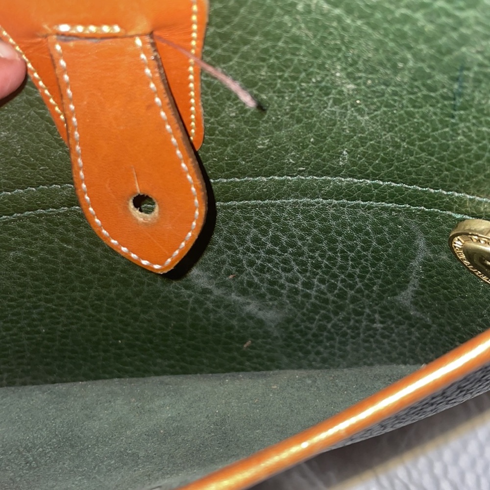 Dooney & Bourke Vintage Spectator Bag in Fir Green and Tan Leather - Picture 15 of 17